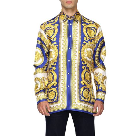 versace jeans long sleeve shirt white|Versace shirt men's price.